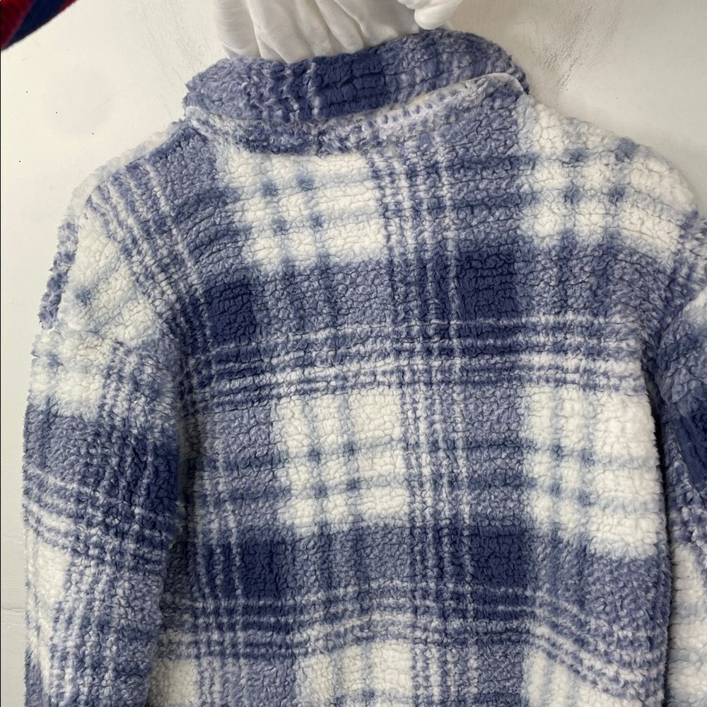 Madden Girl Plaid Sherpa Hoodie Jacket size Small Junior - Picture 7 of 16